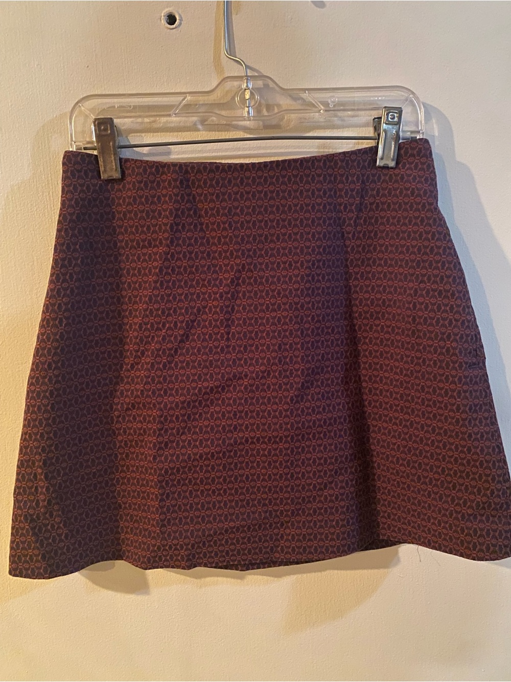 Wilfred - Women's Burgundy Patterned A-Line Skirt
